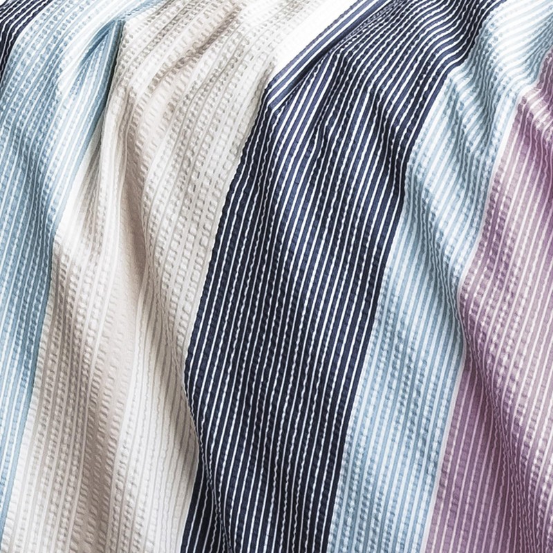 Irisette Bed Linen Soft Seersucker Rosewood Blue/Black Size 135 x