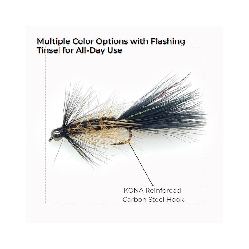30Pcs Wooly Bugger Flies – 8 Tungsten Bead Head +