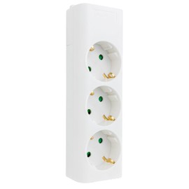 REV Power Strip, Multiple Socket without Cable, 3-Way, Max. 3680 W, White