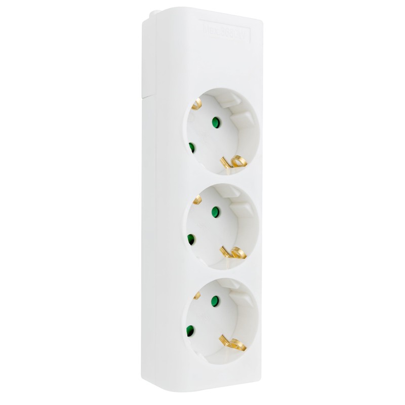 REV Power Strip, Multiple Socket without Cable, 3-Way, Max. 3680