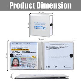 Pacific Mailer Auto Registration and Insurance Card Holder 2 Packs Car Document ID Holder Glove Box Organizer Car Accessories, Silver