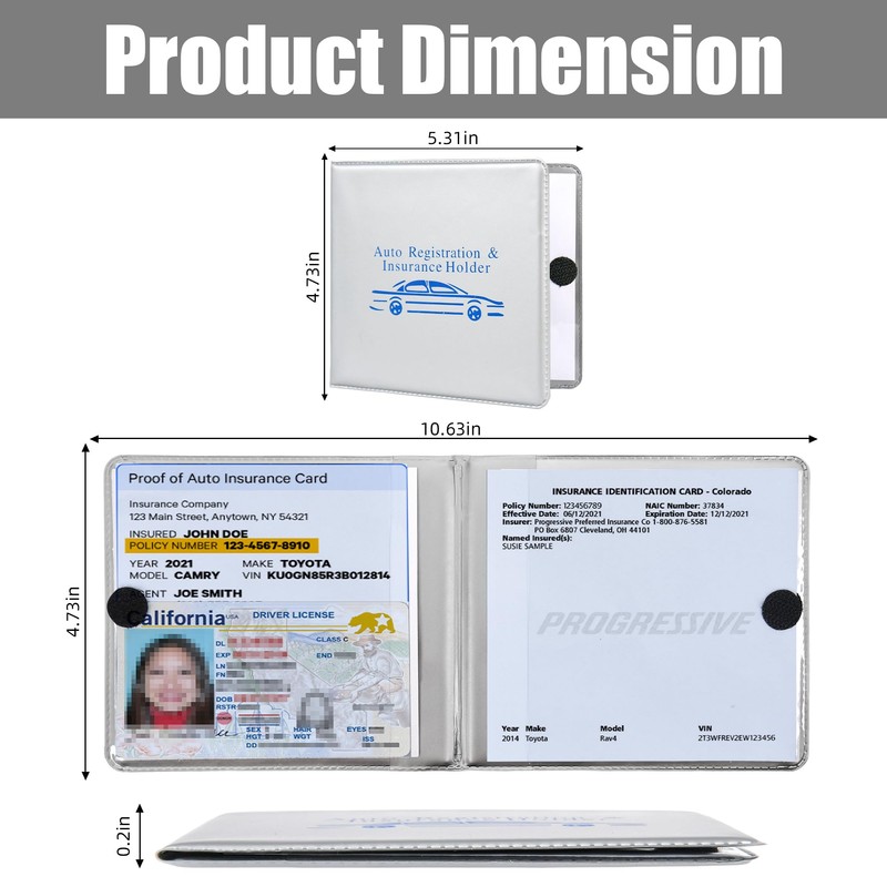 Pacific Mailer Auto Registration and Insurance Card Holder 2 Packs