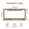 Leopard Print License Plate Frames 2 Pack Aluminum Easy Installation