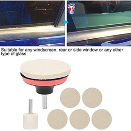 Glass Polishing Kit Car Windshield Glass Scratch Remover Kit with 5 Wool Polishing Pads 100G Cerium Oxide Window Repair Tool Remove Deep Scratches