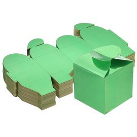 PATIKIL 2.48x2.48x3.15 Inch Favor Boxes, 100 Pcs Candy Party Gift Boxes for Wedding Mother's Day Easter Anniversary Christmas Graduation Celebration, Reflective Green