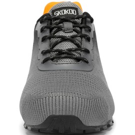SKOKOD Steel Toe Shoes for Men Composite Work Shoes Comfortable Puncture Proof Lightweight Indestructible Sneakers（Grey Size 10.5）