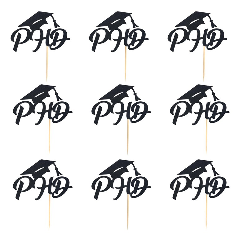 Arthsdite 24Pcs Congrats PHD Cupcake Toppers/PHD 2025 Graduation Cupcake Decor/Congrats