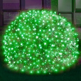 DEPMEM Led Christmas Net Lights Outdoor Christmas Decorations 120Led 6Ftx4Ft Connectable Waterptoof Mesh Net Lights for Trees Bushes Wedding Garden Outdoor Christmas Decorations (Green)