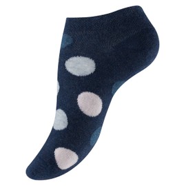 Vincent Creation 8 or 12 Pairs Women's Trainer Socks, Multicolour with Stripes and Dots, multicoloured