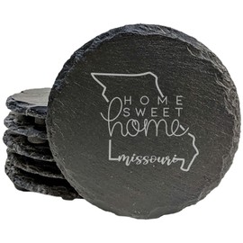 Missouri Home Sweet Home Coasters - Round Slate - set of 6