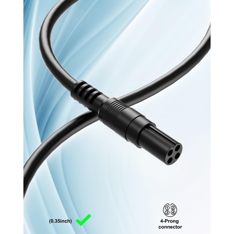 VHBW 63V Charger Compatible with Segway Ninebot Charger 4 Prong