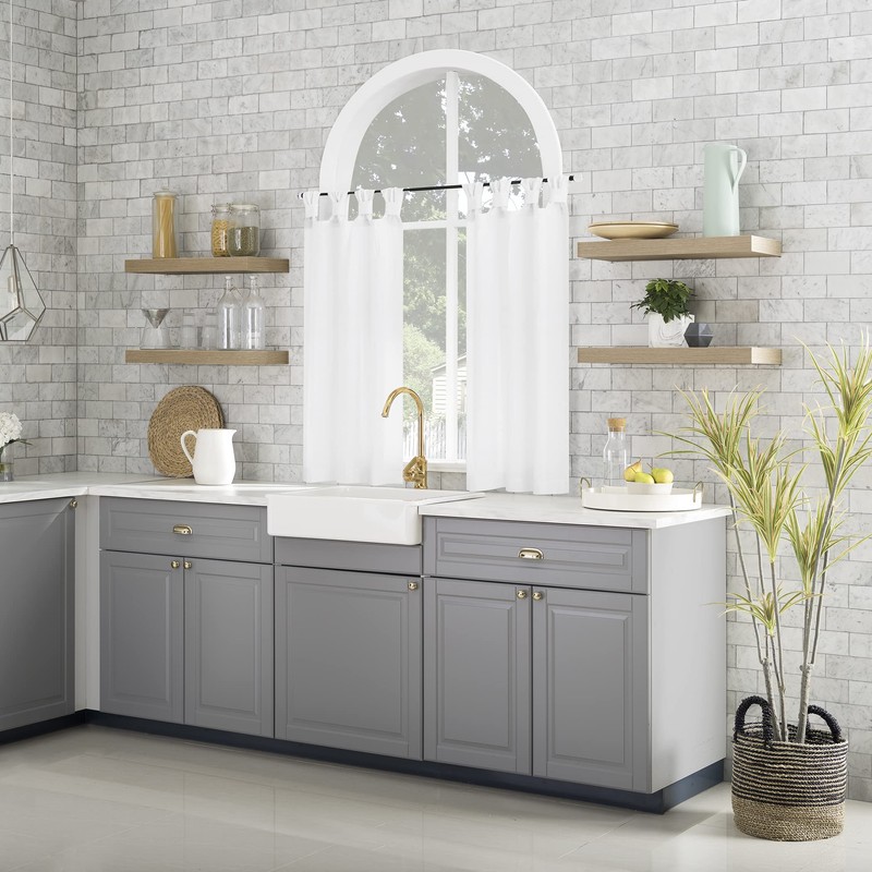 Archaeo Washed Cotton Small Window Twist Tab Cafe Curtains, 52"