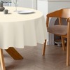 QIKSION Ivory Round Tablecloth 2 Pack, 84 Inch Plastic Table