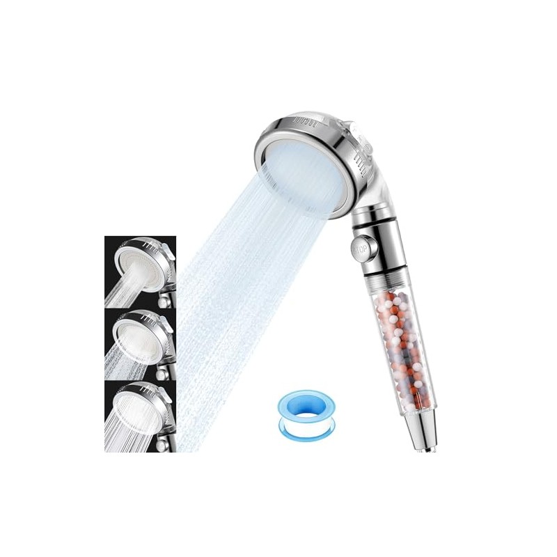 Vacto High Pressure Handheld Shower Head with Filter, Hard Water