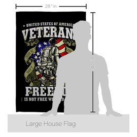 Breeze Decor Freedom House Flag Eagle Set Armed Forces Day All Branches Support Honor United State American Military Veteran Banner Small Garden Yard Gift Double-Sided, Made in USA