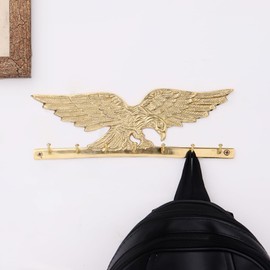 Indian Shelf 1 Piece Eagle Kids Birds Vintage Wall Hooks for Hanging Coats Fauna Gold Decorative Hooks for Bathroom Brass Key Holder for Wall Coat Rack Wall Mount Backpack Home Essentials