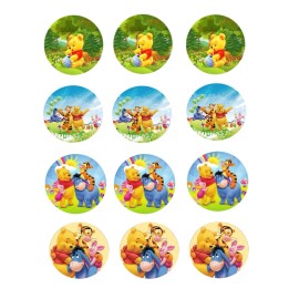 Sweets Party Treats 12 Winnie The Pooh Edible Image Cupcake Topper Frosting Sheet Edible Paper