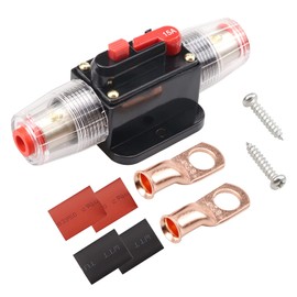 Bumbesti 15 Amps Fuse Holders 15-150A Inline Circuit Breaker Manual Reset Fuses 12V-24V DC for Automotive Marine Boat Audio Solar System Inverter Amps Overload Protection Set