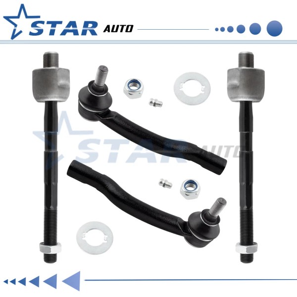 Unbranded 4x Front Inner Outer Tie Rod Ends for 1999