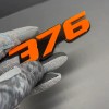 Emblem Badge 2x Orange Black 376 Hemi Emblems 376 Side