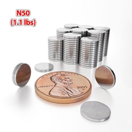 MicroGeoCache Thin 8x1mm Round Disc Magnets - Miniature Holder Sticker Magnetic Fastener Craft Scrapbooking Tool Circular Slim Magnet Disk (100 Pack)