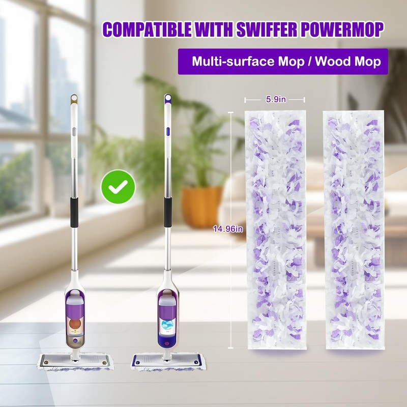 Disposable Power Mop Pads for Swiffer Power Mop Pads, Compatible