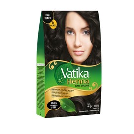 Vatika Henna Hair Colour Black Brown, 6 x 10 g, Natural Henna & Coffee for Grey Coverage and Shine, Pomegranate Extract for Vivid Colour, Nourishes and Strengthens Hair