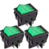 CLDIY DPST 4 Pins 2 Position On/Off Green LED Light