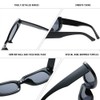 EJDHA Retro Rectangular Sunglasses for Women Black UV Protection (Transparent
