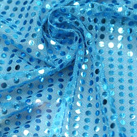 1.1mx1m Blue Sequin Fabric Shiny Bling Glitter Material Cloth Sparkly Sequins Mesh Fabric for DIY Crafts Sewing Party Favors