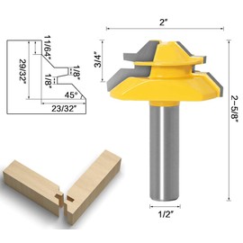 APlus 45 Degree Mitre Glue Cutter Router Bit Woodworking Cutter Cutting Tool for Engraving Machine Trimming Machine