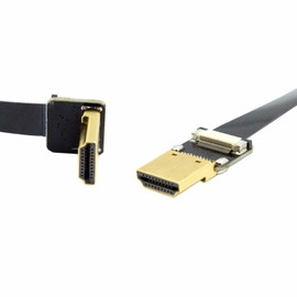 FPV HDMI Male to 90 Degree Down Angled HDMI Male HDTV FPC Flat Cable 20CM (1x)