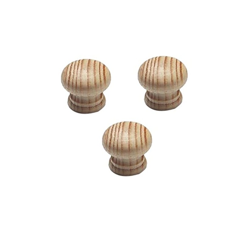 Merriway BH05183 (4 Pcs) Door Knob Beech Drilled Unlacquered 30mm
