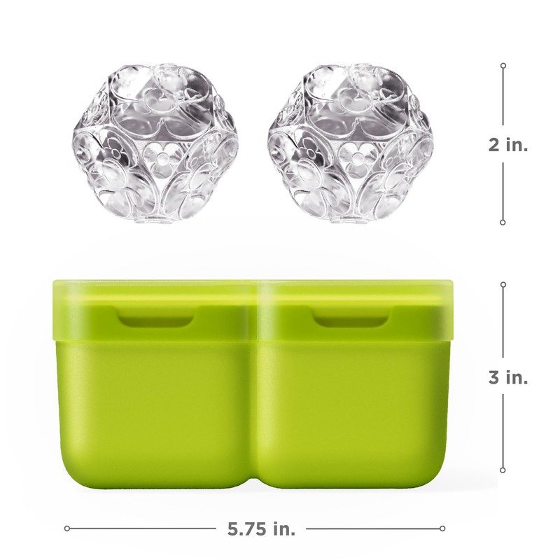 ZOKU Set of 2 Silicone Ice Molds, Deco - Large