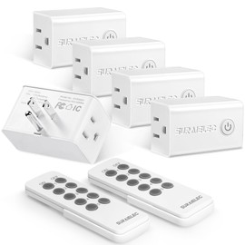 SURAIELEC Wireless Remote Control Outlet Switch Kit - 5 Outlets + 2 Remotes, 15 AMP, 100FT Long Range, No Interference, for Lights, Fans, Christmas Lights, Small Appliance