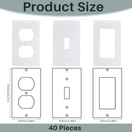 Tondiamo 60 Pieces Wall Plate Insulation Gasket - White EVA Foam - One, Double, Triple Gang Switches & Outlets - Weatherproof Insulating Foam Switch Sealer