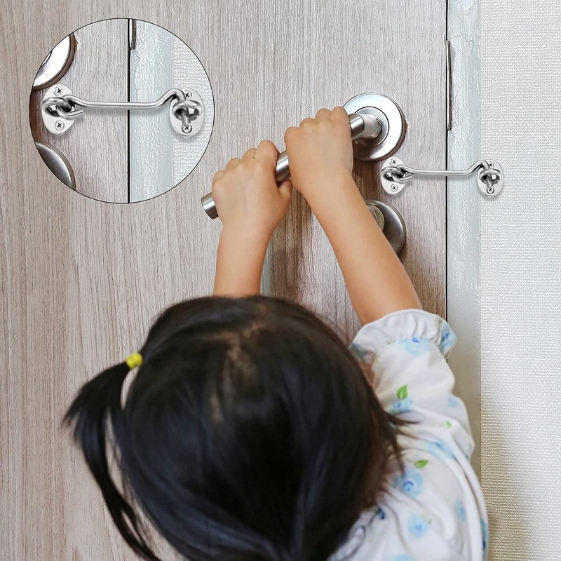 2pcs Hook and Eye Latch, 4 Inch Eye Latch, Gate