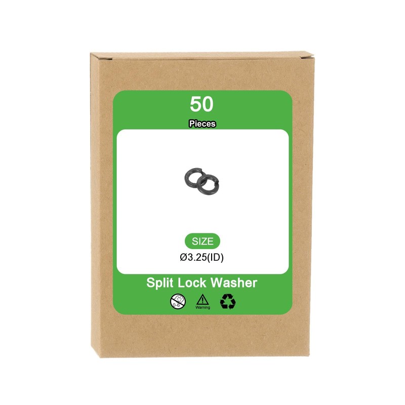 sourcing map M3 Split Lock Washer, 50Pcs Carbon Steel Spring