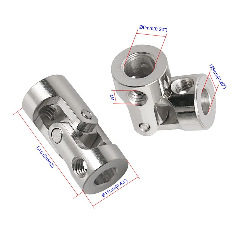 Ohamtes 2Pcs shaft diameter 5mm to 6mm universal coupling Rotatable