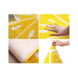 Creative Semicircle Half Round Yellow Lemon Soft Plush Bath Mat Anti-Slip Bathroom Indoor Mat Home Decor,Area Rug,Kid's Room Carpet,Pet Carpet (M（20x31‘’）)