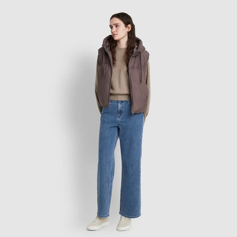 JAJU [JAJU/자주] 여 루즈핏 미디엄 다운필 후드 베스트_코코아 [JAJU] Women's