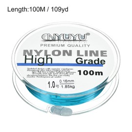 PATIKIL 109Yard/328FT Nylon Fishing Line, 4Lb Monofilament String Wire Fluorocarbon Coated for DIY Craft Hanging Decoration, Sea Blue