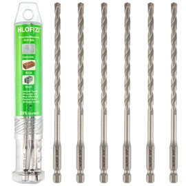 HLOFIZI 3/16" x 6" Masonry Drill Bits 3/16 inch Concrete Hammer Drill Bits Carbide Tipped, for Cement, Brick, Stone, 6 Pack, Hex Shank