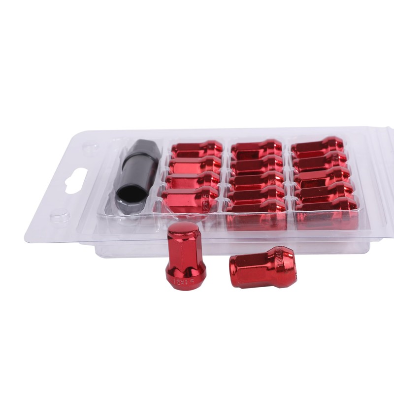 [Partools] Lock Nuts Red Car Tire Wheel Nuts M12 Short