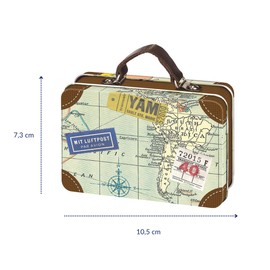 Moses Fernweh Mini Travel Case Travel Storage for Money Gifts, Metal, Multicoloured, 10.5 x 7.3 x 3.8 cm