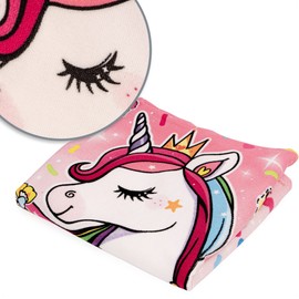 com-four® Bath Poncho with Hood, Beach Towel with Unicorn Motif, Hooded Throw for Beach, Swimming Pool and Bathroom, Soft Towel for Covering (Poncho Unicorn)