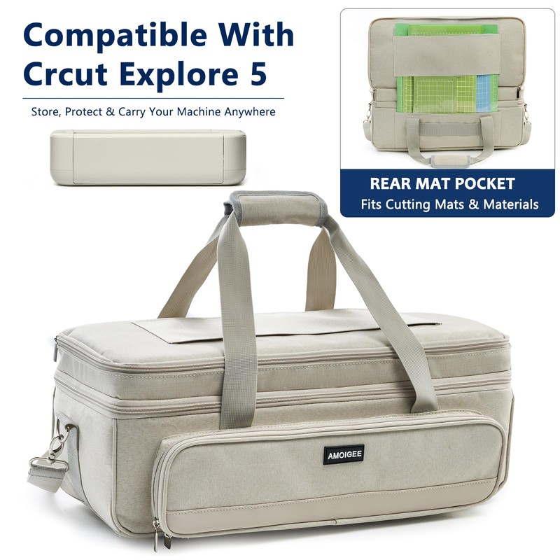 AMOIGEE Double Layer Carrying Case for Cricut Explore 5, Accessories