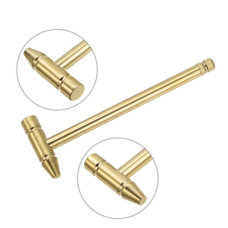sourcing map Mini Multifunction Copper Hammer 160x52mm Small Brass Nail
