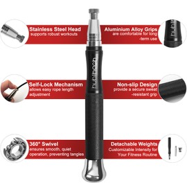 Huhloch Speed Weighted Jump Rope with Secure Lock Mechanism, 360° Smooth Swivel, Non-Slip Matte Textured Handles, Features 2 Performance Cords for Effective Fitness Workouts and Versatile Training Exercises.