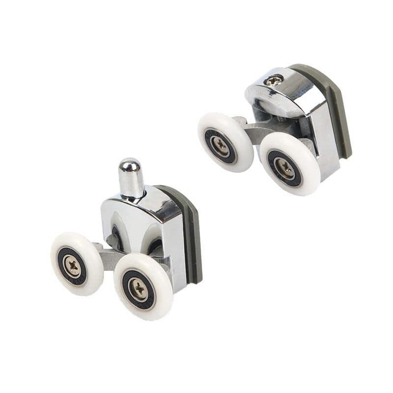 Zinc Alloy Shower Door Twin Rollers Runners - Set of